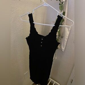 Black lettuce trimmed dress